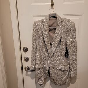 Express Sequined Silver Jacket.